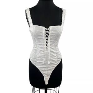 Free People Textured White Top